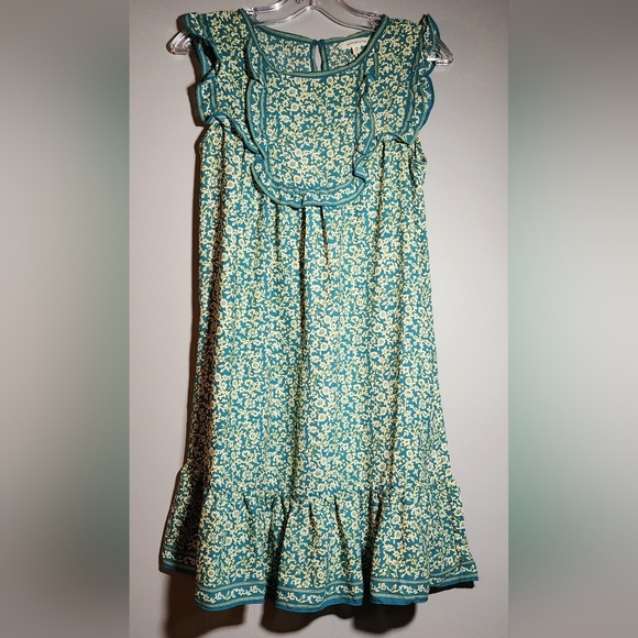 XS Max Studio Boho Peasant Floral Ruffle Hem A-line Shift Dress With Pockets - Picture 12 of 12